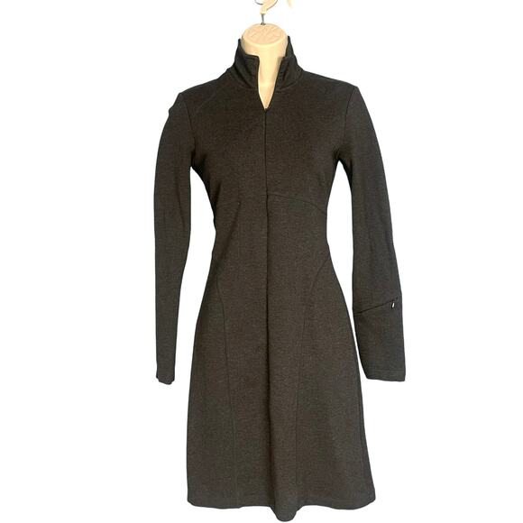 Athleta Cassidy Long Sleeve Half Zip Ponte Knit Dress Charcoal Grey XXS - Picture 5 of 11